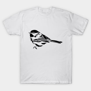 Minimalist Chickadee Stencil Art T-Shirt